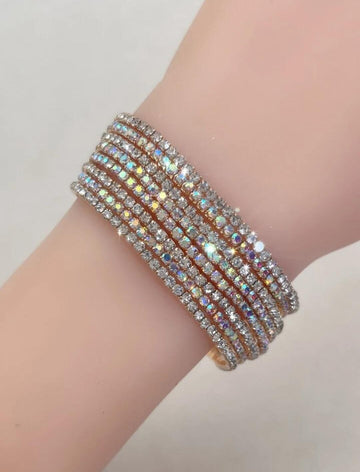 8pcs Rhinestone Decor Bracelet