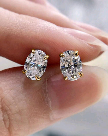 1 Pair Elegant Cubic Zirconia Stud Earrings