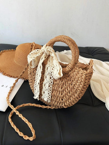 Lightweight,Portable Small Straw Bag
