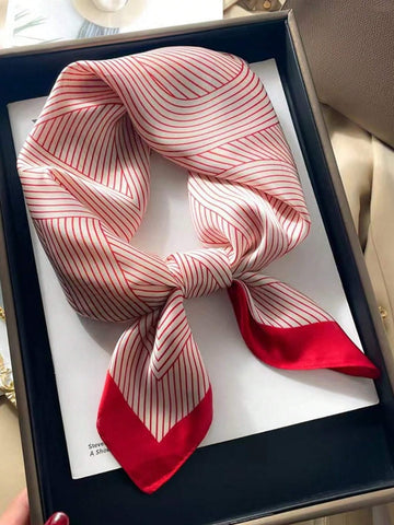 1pc Women's Printed Scarf Work Necktie Fashion Hairband 70 Square Satin Silk Headscarf Suitable For Business, Casual And Street Fashion Bandana,Hair Band,Head Band Ideal For Dressing Up Your Look