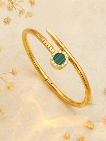 1 Piece Gold Color Roman Numerals Bracelet For Women Stainless Steel Bracelets Set Fashion Jewelry Accessory