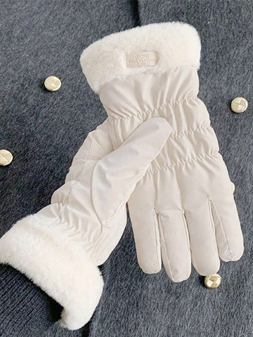 1pc Cute Touchscreen Gloves For Women, Suitable For Cycling, Winter Riding, And Skiing