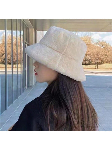 1pc All-Match Casual Versatile Warm Fluffy Bucket Hat
