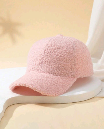 1pc Women Adjustable Soft Teddy Baseball Cap, Outdoor Sun Hat, Suitable For Spring/Autumn Travel, Beach Vacation, Men Retro Y2K Style Cap