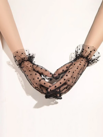 Polka Dot Mesh Gloves