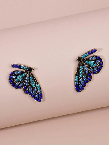 Rhinestone Butterfly Earrings