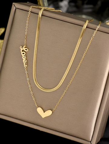 Heart Charm Layered Necklace