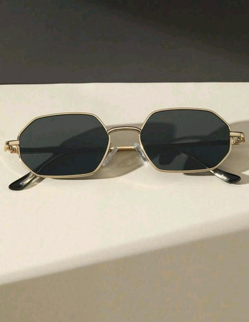 1pair Women Geometric Frame Casual Style Sunglasses, For Daily Decoration