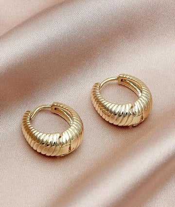 Textured Metal Hoop Earrings