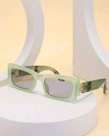 Trendy Rectangle Square Frame Fashion Glasses Green Glasses
