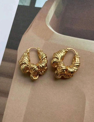 Summer Metal Wrap Knot Irregular Hoop Earrings For Women With Unique Design Sense