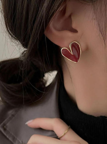 Heart Shaped Stud Earrings