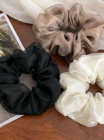 3pcs/set Flower Decor Extra Large Fashion Bun Hair Tie For Women