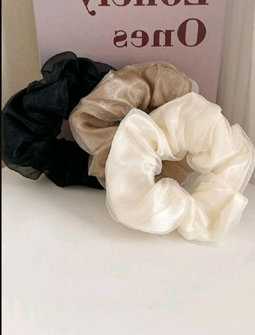 3pcs/set Flower Decor Extra Large Fashion Bun Hair Tie For Women