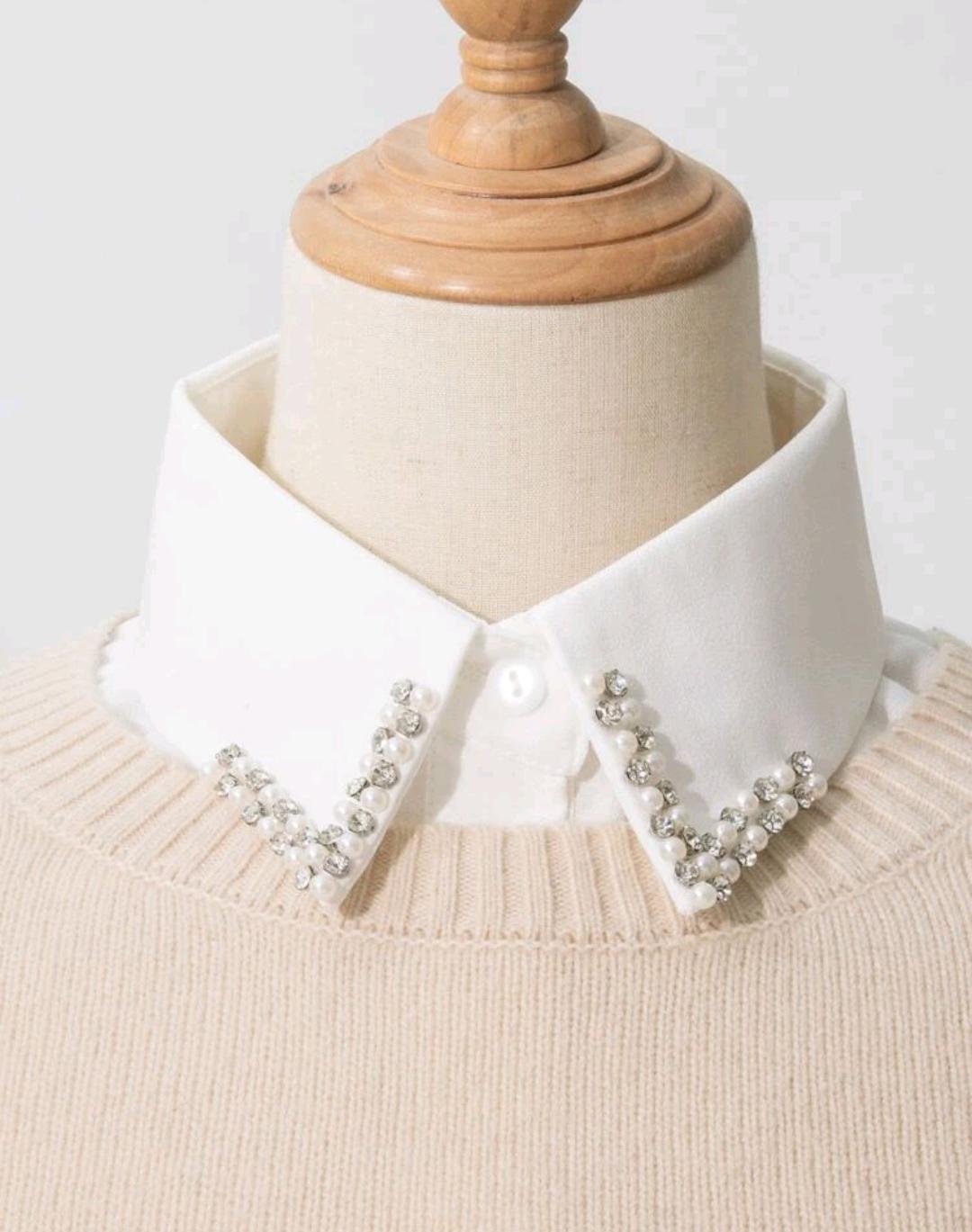 1pc Rhinestone Decor Dickey Collar