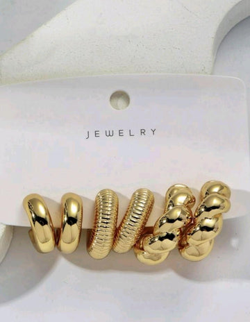 3pairs Simple Geometric C Shaped Acrylic Earrings