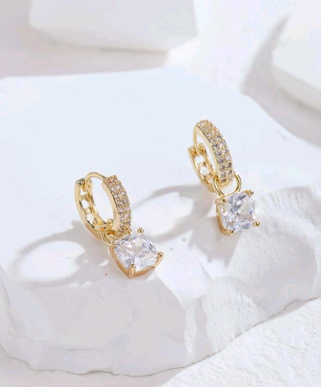 Cubic Zirconia Decor Earrings