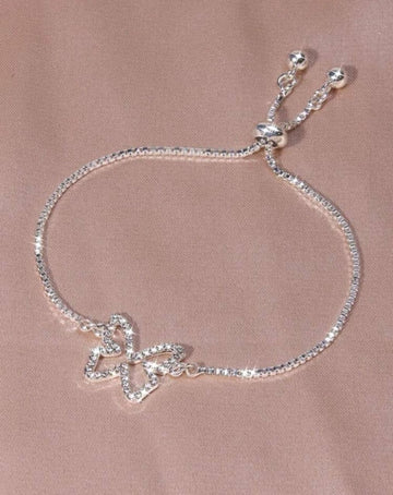 Rhinestone Butterfly Decor Bracelet
