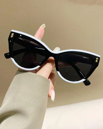 1pc Trendy Women's Cat Eye Plastic Frame Fashion Sunglasses For Travel Beach Party Club Street