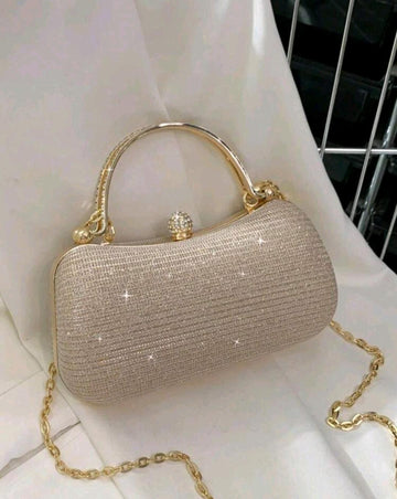 Glamorous Glitter Bling, Sequin, Luxury, Shiny Mini Rhinestone Decor Chain Glitter Box Bag
