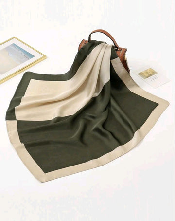 1pc Two Tone Fashion Scarf Satin Turban Head Wrap For Women - Soft Chemo Hat, Headscarf,