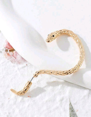 1pc Exaggerated Snake Shaped Front & Back Earring Cuff For Women