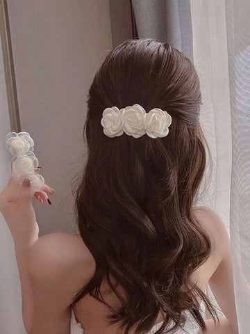 2pcs Flower Decor Hair Clip Elegant