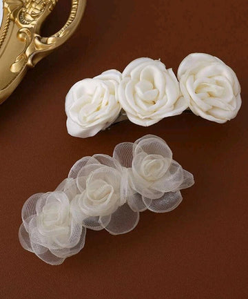 2pcs Flower Decor Hair Clip Elegant