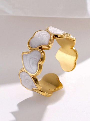 Heart Decor Cuff Ring