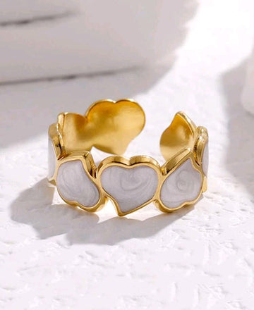 Heart Decor Cuff Ring