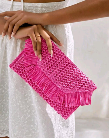 VCAY Woven Grass Bag For Teenagers