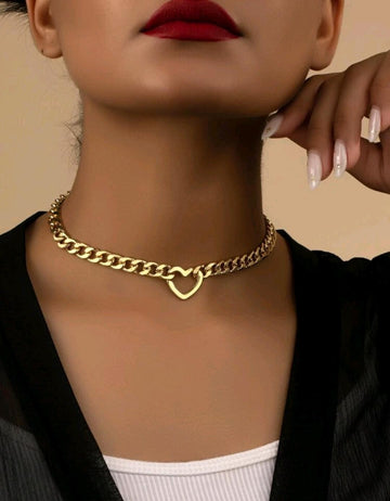 1pc Fashion Heart Decor Choker For Women For Daily Decoration