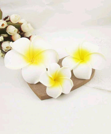 6pcs Women's Plumeria Decor Hawaiian Style Hair Clip, Suitable For Daily Use Boho