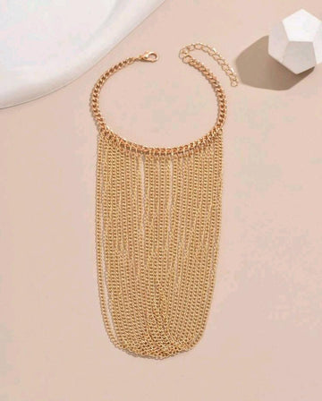 1pc Golden Fashionable Multi-Layer Chain Finger-To-Wrist Bracelet For Festivals, Parties And Weddings