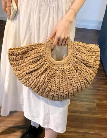 Oversized No-Closure Double Handle,Bag,Perfect For Summer Travel,Summer,Women Bags