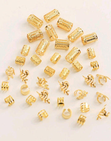 40pcs Gold Hair Loop Set, Street Style, Party Braided Hair Accessory