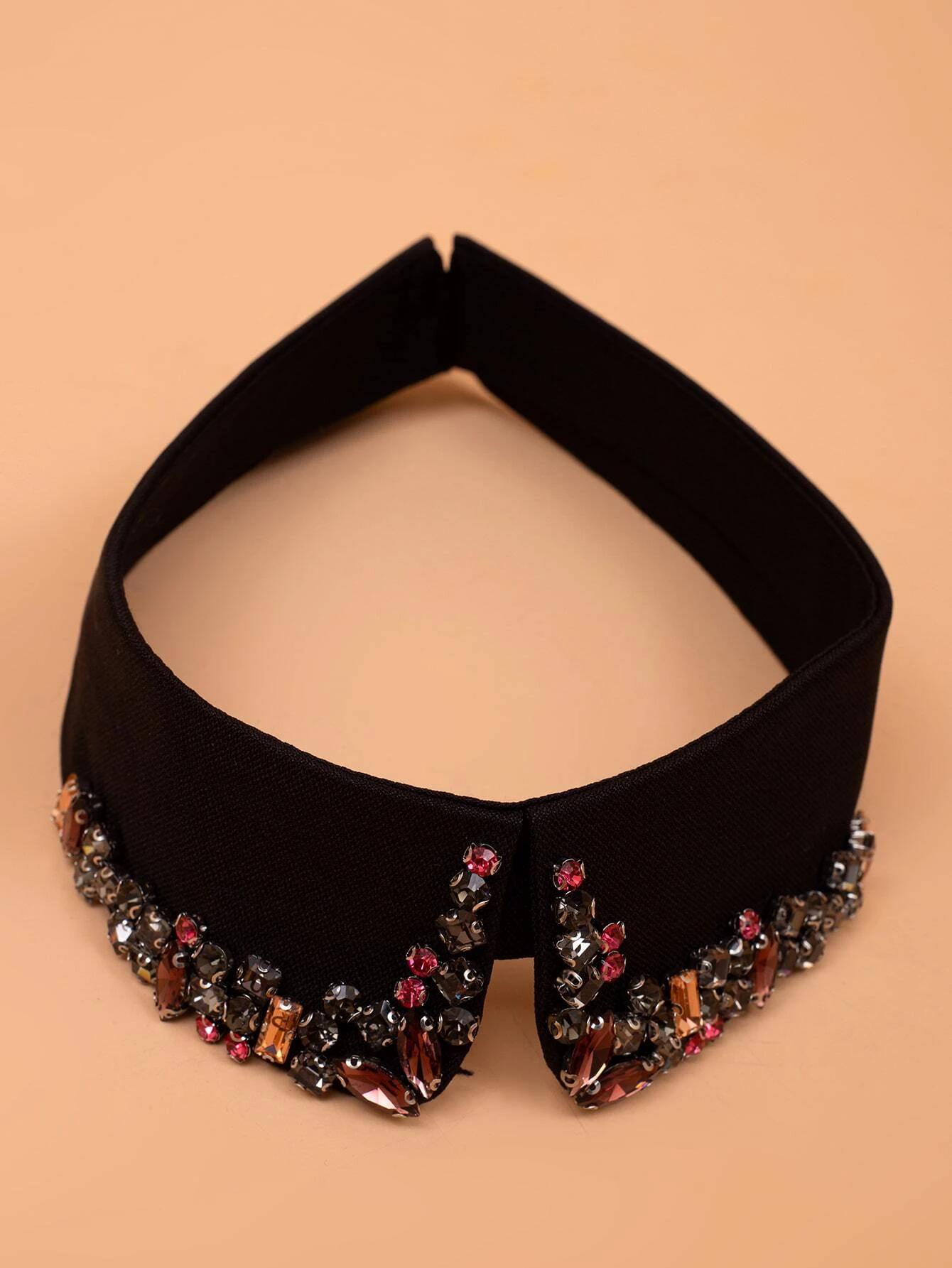 1pc Rhinestone Decor Dickey Collar For Daily Life For Decoration Casual Fashionable