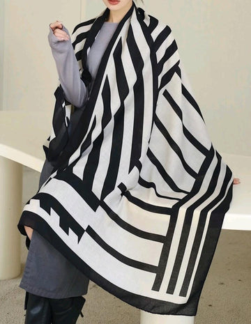 Elegant Striped Pattern Scarf For Daily Life For Outdoor And Traveling