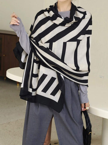 Elegant Striped Pattern Scarf For Daily Life For Outdoor And Traveling