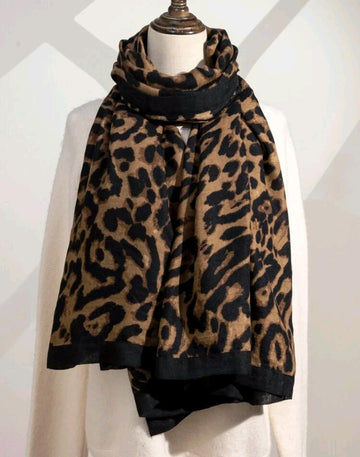 Boho 1pc Leopard Pattern Scarf For Daily Life Casual Fashionable