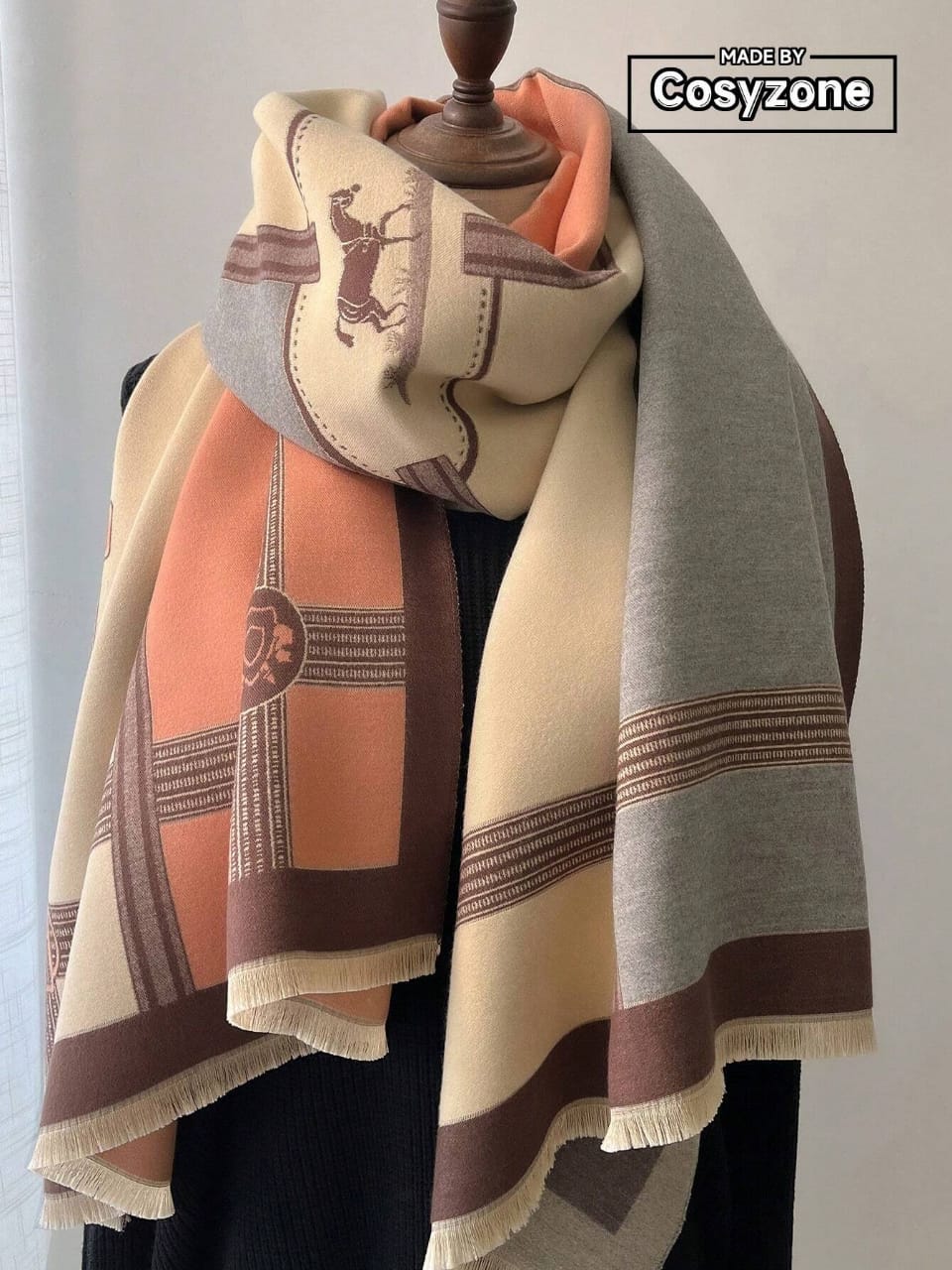 1pc Women's Autumn/Winter Fashion Faux Cashmere Warm Shawl Scarf