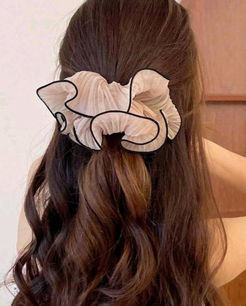 4pcs French Style Chiffon Lace Bowknot Hair Scrunchies For Daily Life, Vacation And Casual