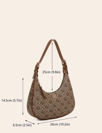 DK DKMG VANESSAMAY&DKMG 1pc Retro-Style PU Shoulder Bag With Irregular Patterns