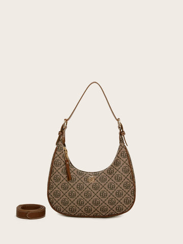 DK DKMG VANESSAMAY&DKMG 1pc Retro-Style PU Shoulder Bag With Irregular Patterns