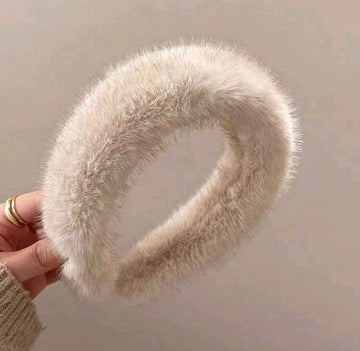 Melany Plush Hairband Autumn Winter Elegant Headpiece Face Wash Wide Plush Hair Hoop For Women