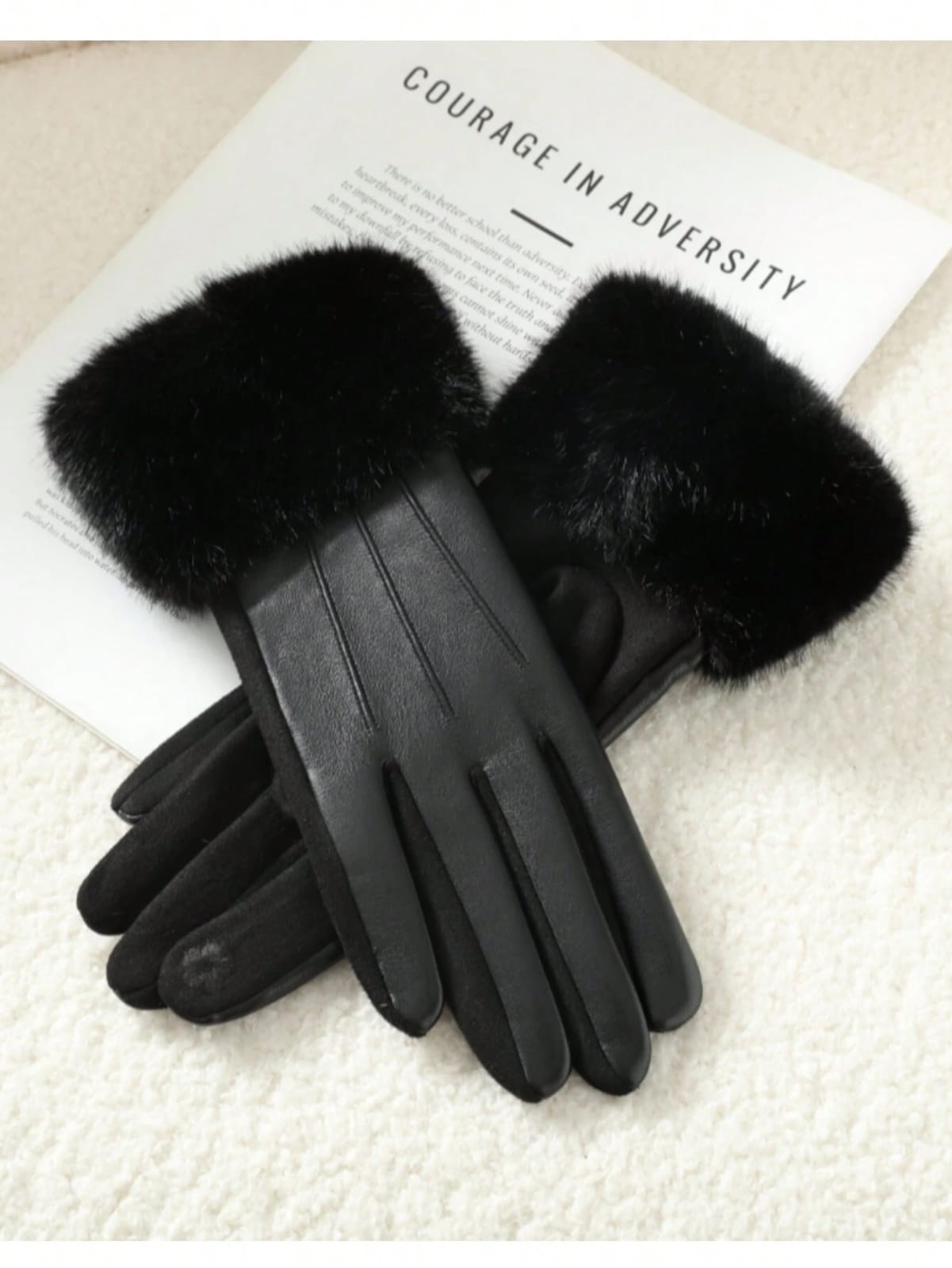 1 Pair Women Solid Color Elegant Casual Street Polyester Fiber Fingerless Gloves, Autumn/Winter