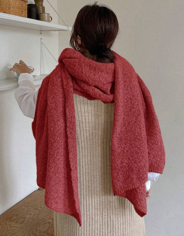 DAZY Simple Solid Color Furry Women Shawl, Casual Everyday Use