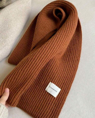 1pc Women's Solid Color Knit Warm Decorative Versatile Collegiate Style Scarf For Casual Outdoor Wear, Spring/Fall/Winter Accessories Women