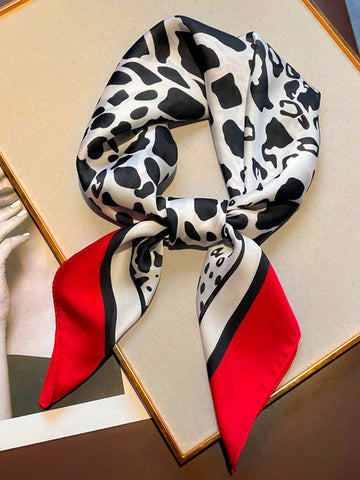 A Lady Leopard Print Spring And Summer Pocket Square Scarf And Scarf Thin Small Scarf Sunscreen Daily Bandana,Hair Band,Head Band Ideal For Dressing Up Your Look