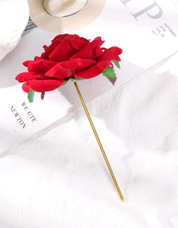 1pc Women Flower Decor Fashion Hair Pin For Hair Decoration Elegant Valentine's Day